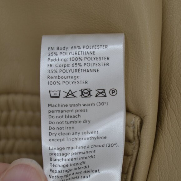 NEW Nanushka Elpi Vegan Leather Quilt Shirt Point Collar Western in Wax Yellow S - Picture 9 of 11